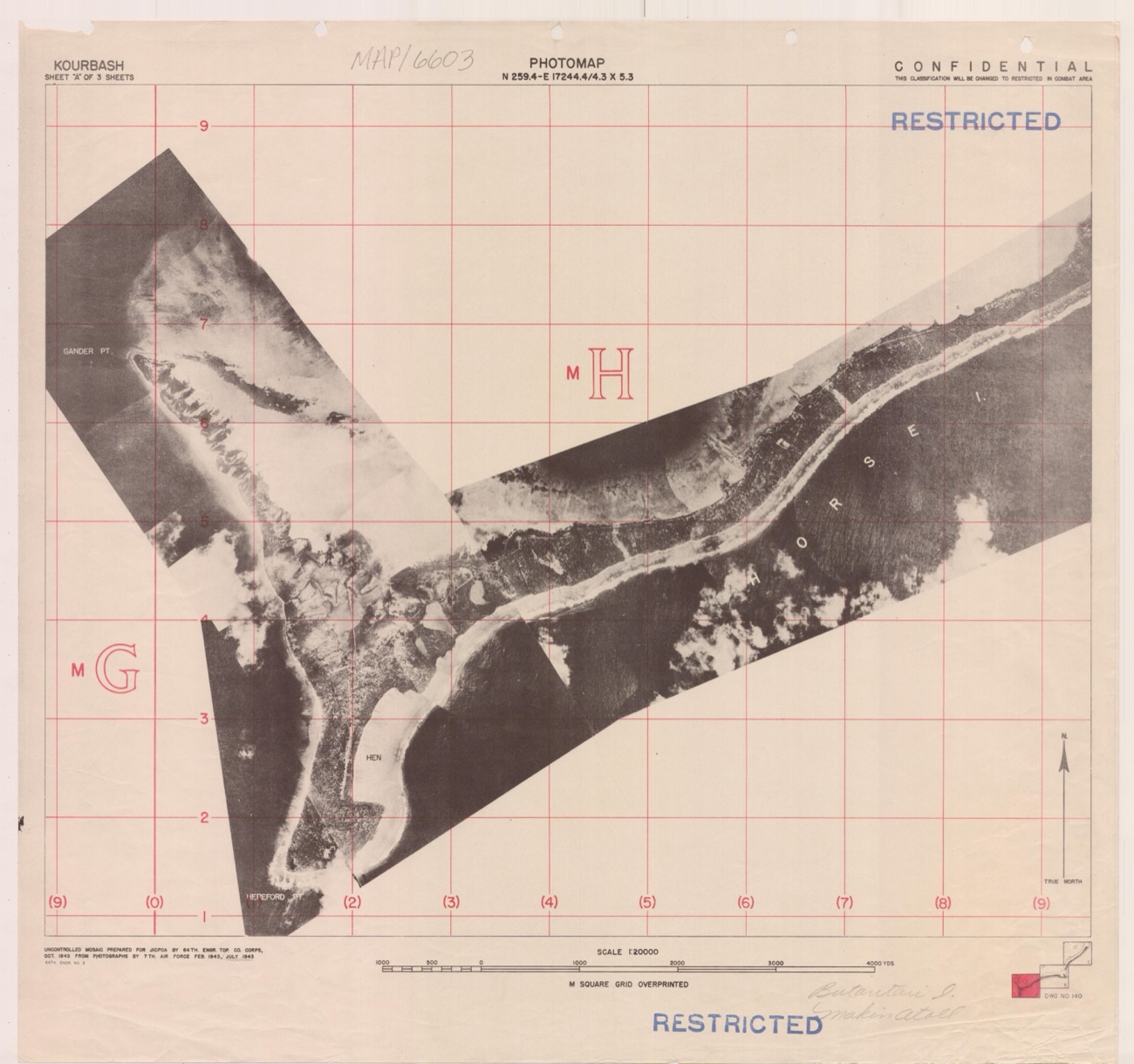 米軍が作った偵察航空写真地図（1943年）
