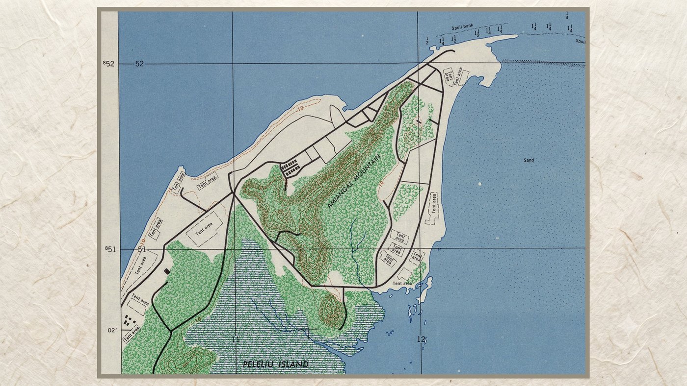 1946年編集の米陸軍地図（ペリリュー島南東部）